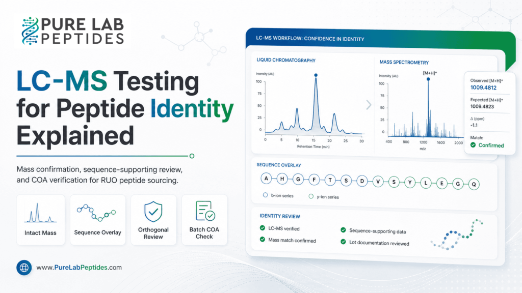 LC-MS testing for peptide identity research article image from Pure Lab Peptides
